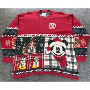 WALT DISNEY WORLD CHRISTMAS SWEATER SPIRIT JERSEY MICKEY & FRIENDS ADULT Large